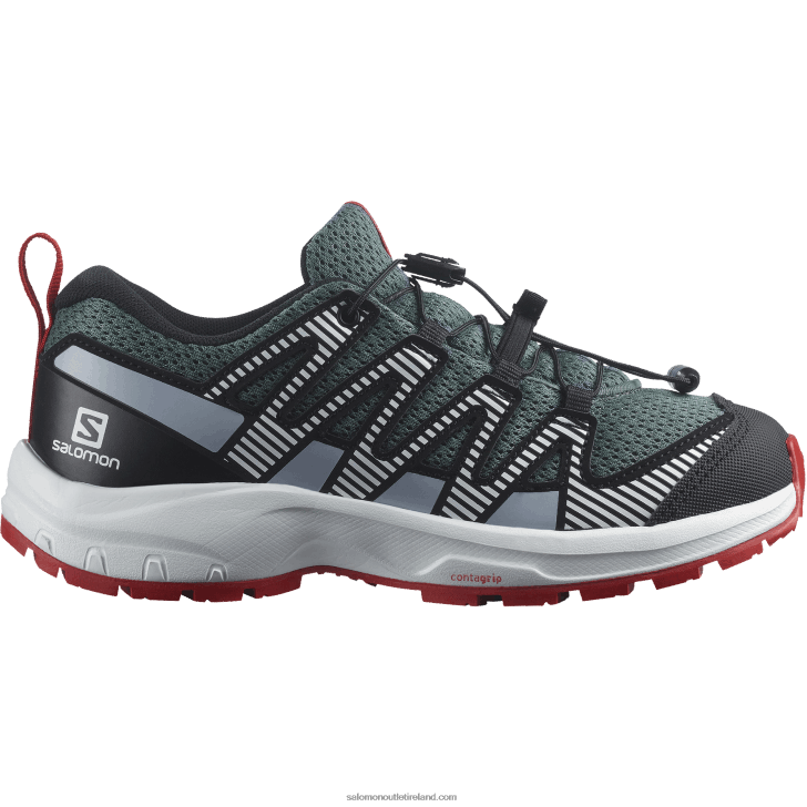Stormy Weather/Zen Blue/Goji Berry 0600F1357 Junior - Kids' Shoes - Xa Pro V8 Salomon