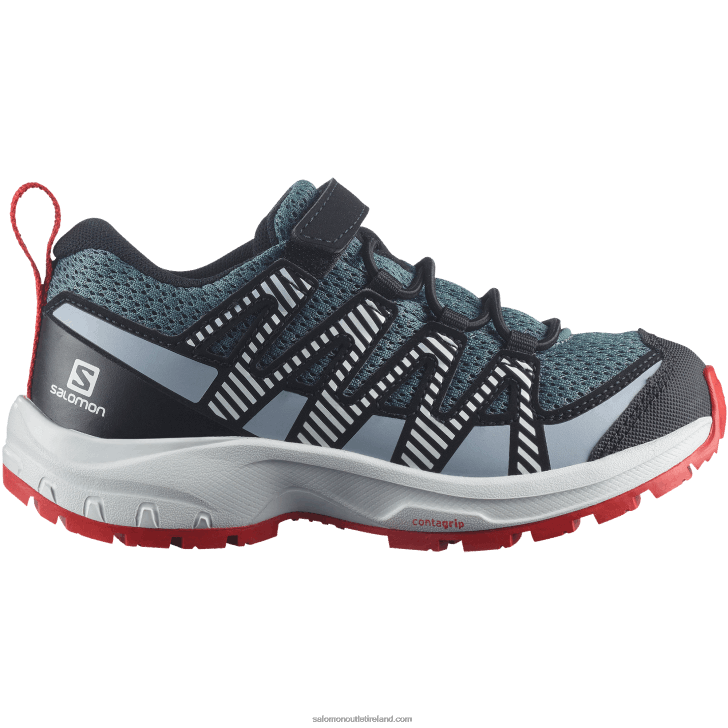 Stormy Weather/Zen Blue/Goji Berry 0600F1363 Junior - Kids' Shoes - Xa Pro V8 Salomon