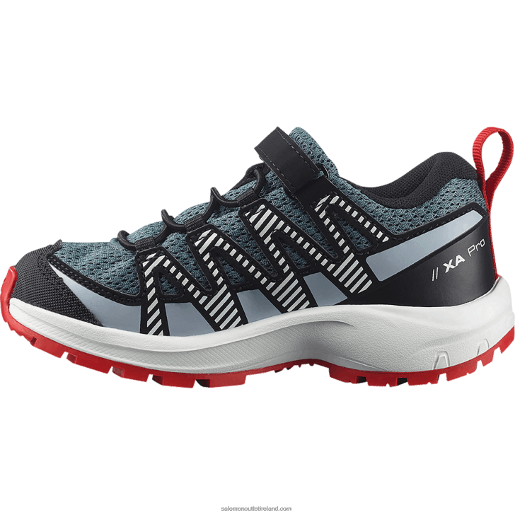 Stormy Weather/Zen Blue/Goji Berry 0600F1363 Junior - Kids' Shoes - Xa Pro V8 Salomon