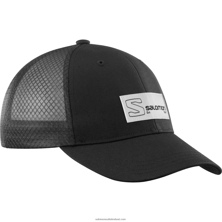 Black 0600F438 Men's Curved Cap - Trucker Salomon