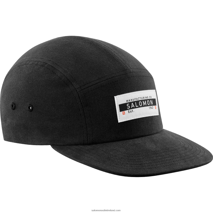 Black 0600F450 Men's Cap - Five Panel Salomon