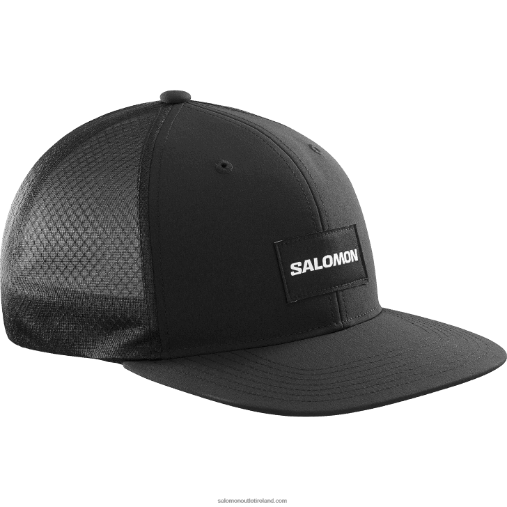 Deep Black 0600F419 Men's Flat Cap - Trucker Salomon