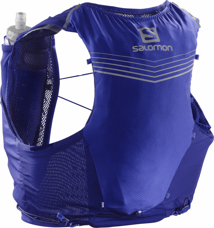 Clematis Blue/Ebony 0600F355 Men's Running Vest with flasks included - Adv Skin 5 Salomon
