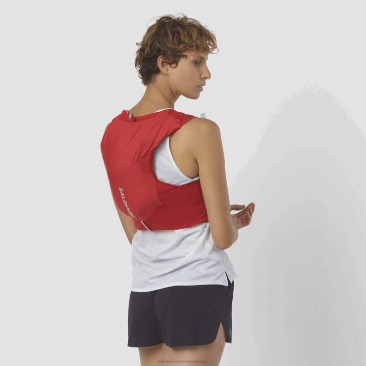 Goji Berry/Ebony 0600F320 Men's Running Vest with flasks included - Adv Skin 5 Salomon