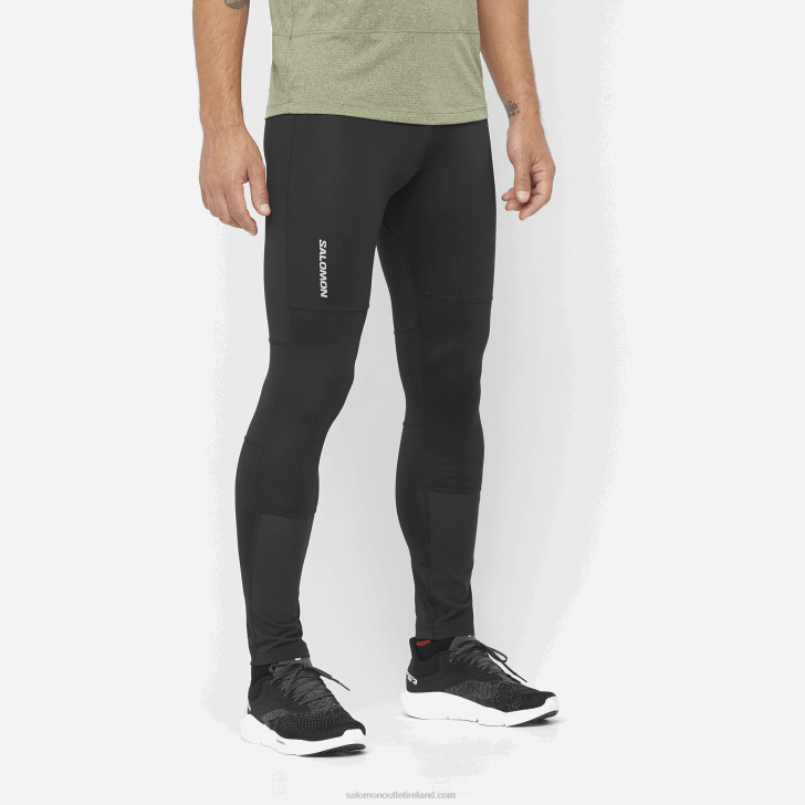 Deep Black 0600F253 Men's Tights - Cross Run Salomon