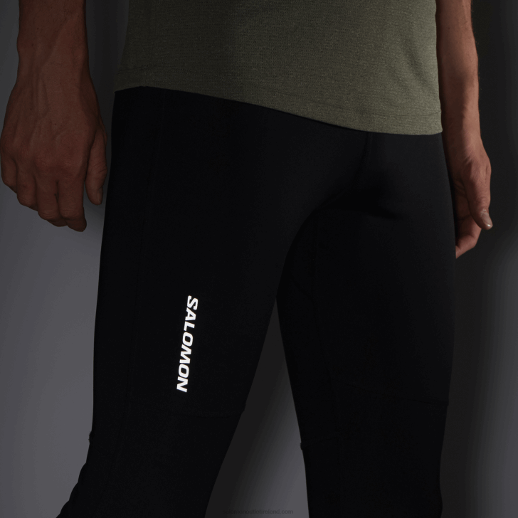 Deep Black 0600F253 Men's Tights - Cross Run Salomon