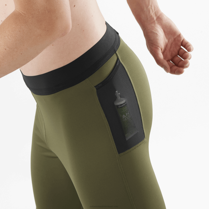 Grape Leaf/Forest Night 0600F252 Men's Tights - Cross Run Salomon