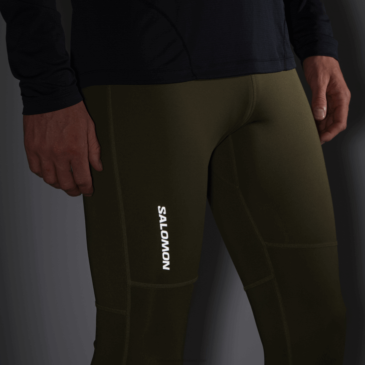 Grape Leaf/Forest Night 0600F252 Men's Tights - Cross Run Salomon