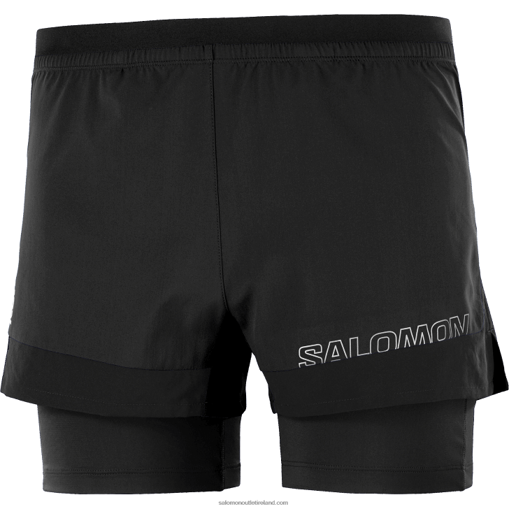 Deep Black 0600F281 Men's Shorts - Cross 2In1 Salomon