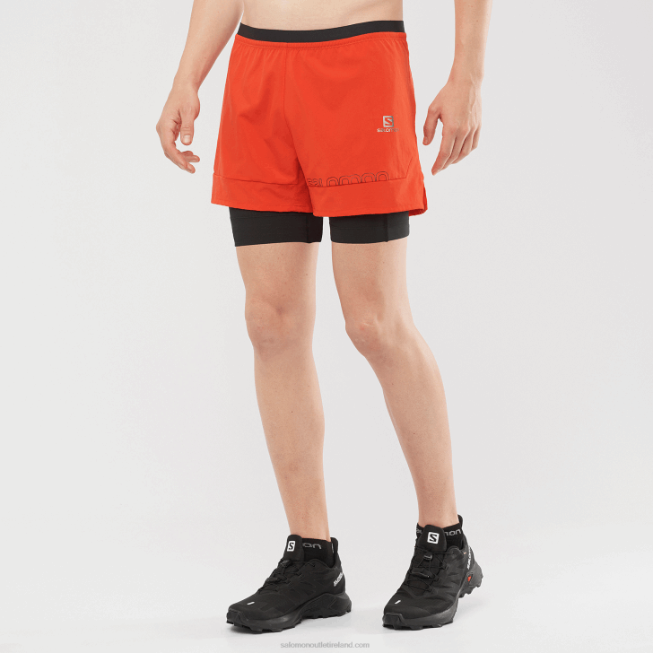 Fiery Red 0600F284 Men's Shorts - Cross 2In1 Salomon