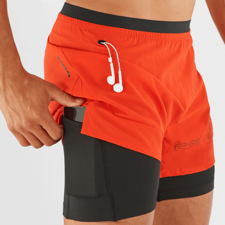 Fiery Red 0600F284 Men's Shorts - Cross 2In1 Salomon