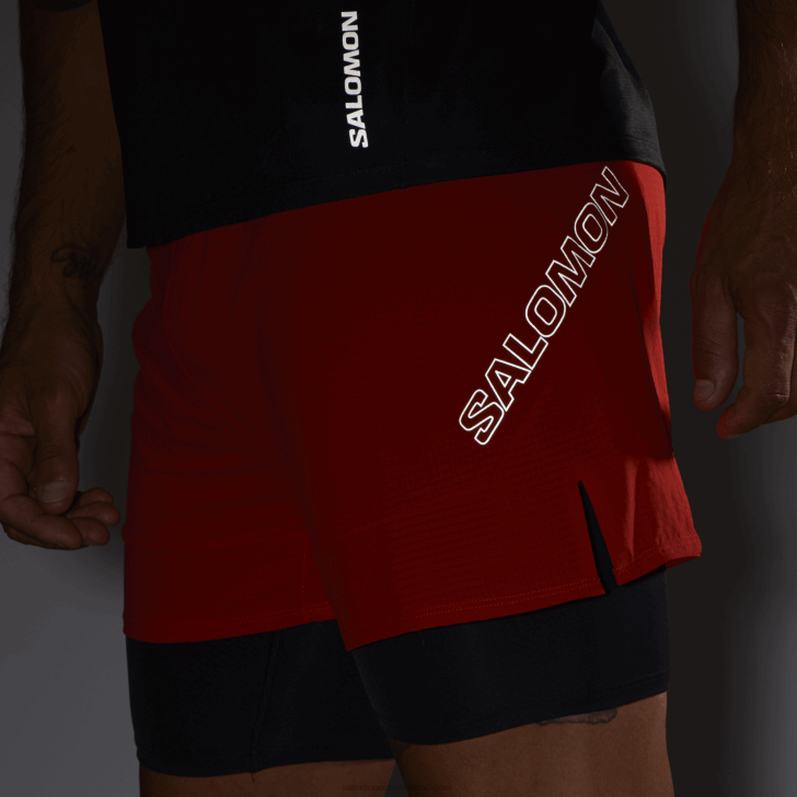 Fiery Red 0600F293 Men's Shorts - Sense Aero 2In1 Salomon