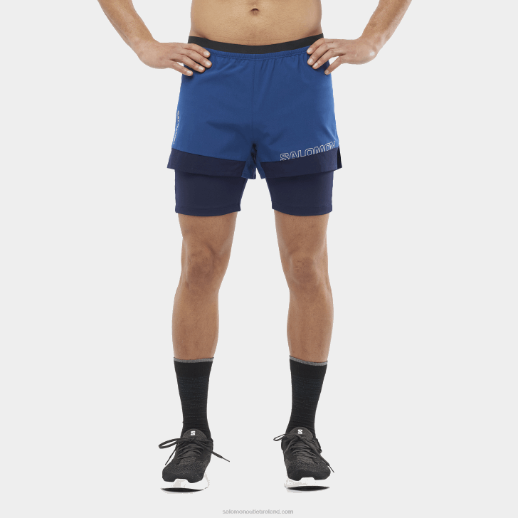 Navy Peony/Night Sky 0600F283 Men's Shorts - Cross 2In1 Salomon