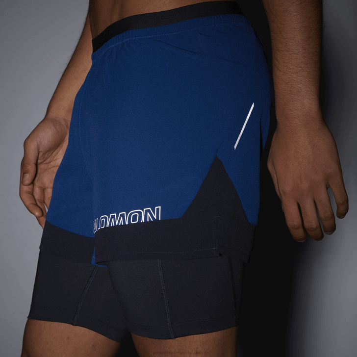 Navy Peony/Night Sky 0600F283 Men's Shorts - Cross 2In1 Salomon