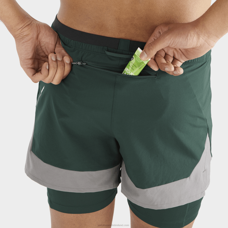 Ponderosa Pine/Quiet Shade 0600F282 Men's Shorts - Cross 2In1 Salomon