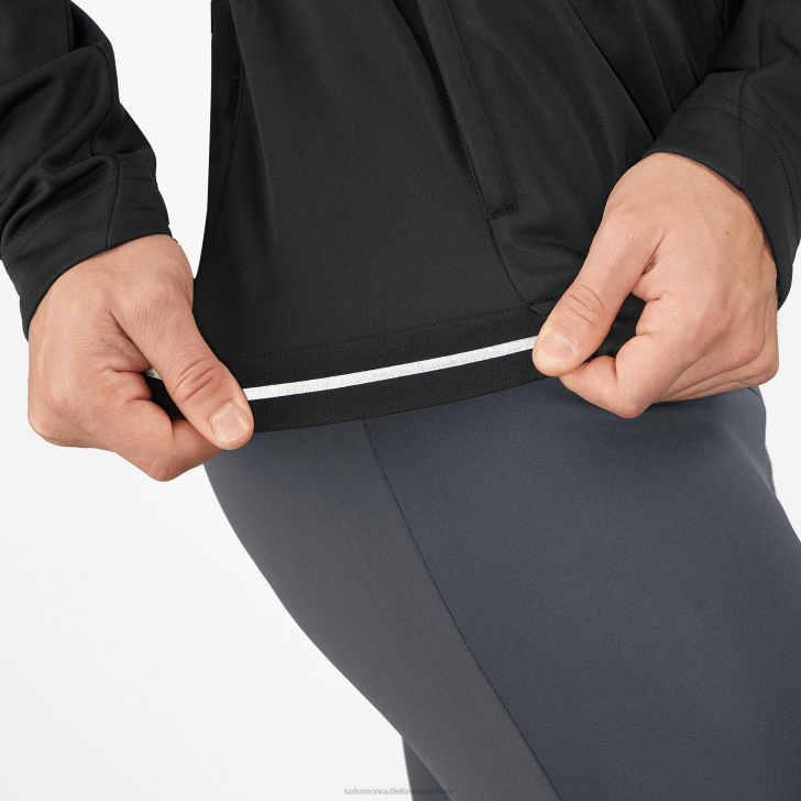 Deep Black 0600F733 Men's Wind Jacket - Gore-Tex Infinium Windstopper Salomon