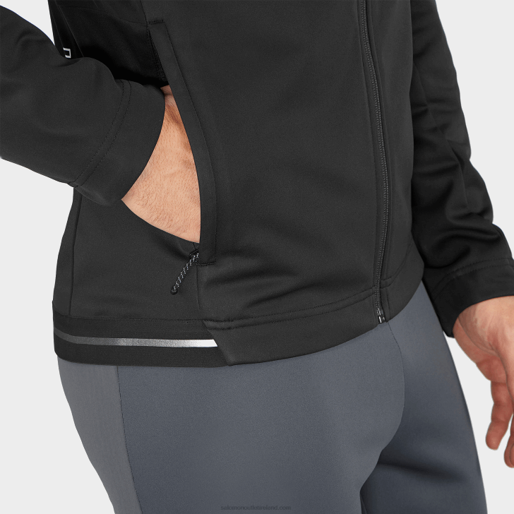 Deep Black 0600F733 Men's Wind Jacket - Gore-Tex Infinium Windstopper Salomon