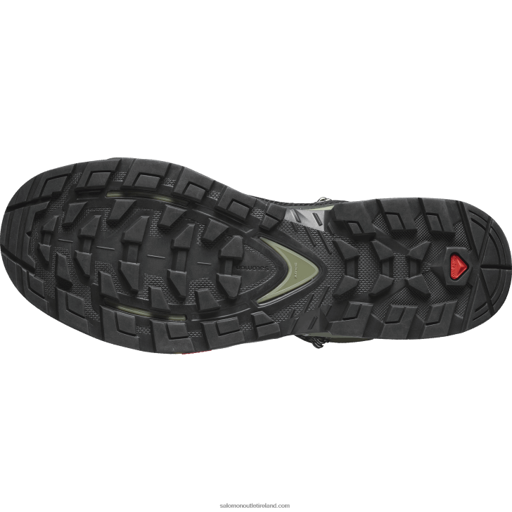 Black/Deep Lichen Green/Olive Night 0600F51 Men's Leather Hiking Boots - Quest Element Gore-Tex Salomon