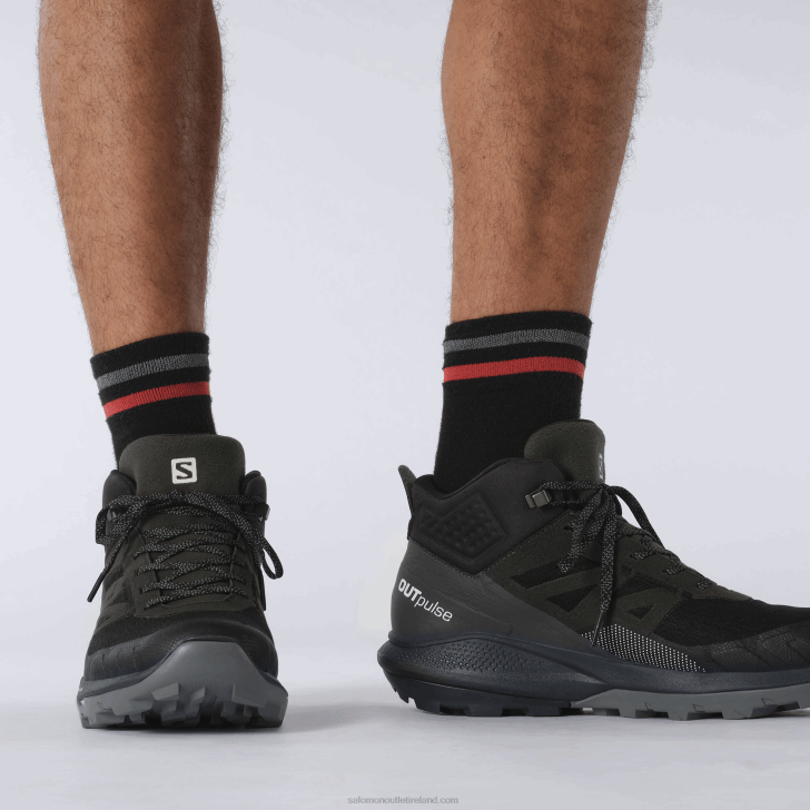 Black/Ebony/Vanilla Ice 0600F33 Men's Hiking Boots - Outpulse Mid Gore-Tex Salomon