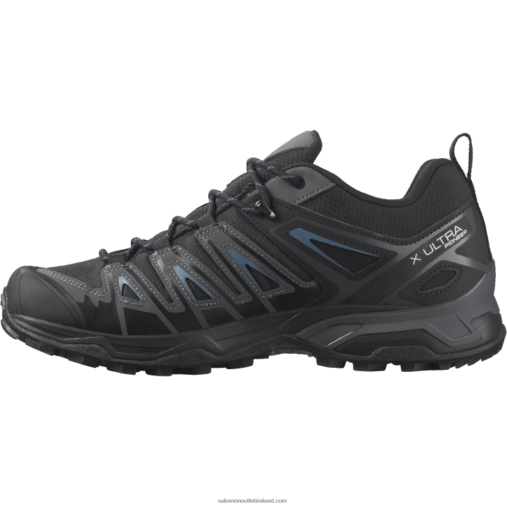 Black/Magnet/Bluesteel 0600F38 Men's Hiking Shoes - X Ultra Pioneer Clima Waterproof Salomon