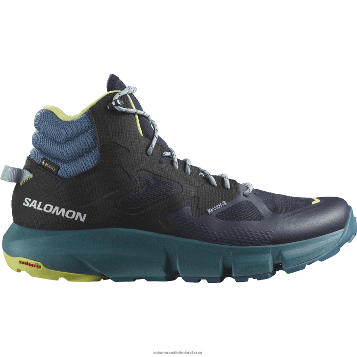 Dark Sapphire/Blue Ashes/Sunny Lime 0600F56 Men's Hiking Boots - Predict Hike Mid Gore-Tex Salomon