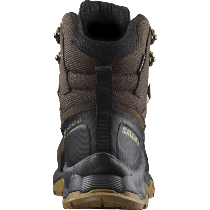 Delicioso/Black/Dull Gold 0600F49 Men's Leather Hiking Boots - Quest Element Gore-Tex Salomon