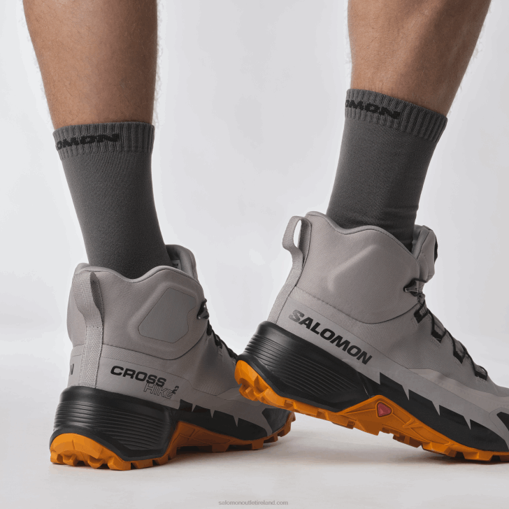 Gull/Marmalade/Black 0600F37 Men's Hiking Boots - Cross Hike 2 Mid Gore-Tex Salomon