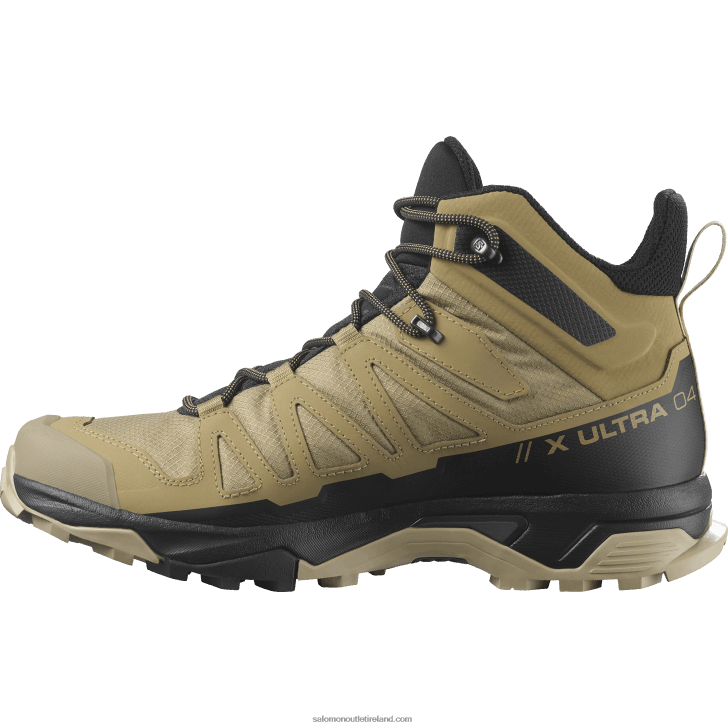 Kelp/Black/Safari 0600F12 Men's Hiking Boots - X Ultra 4 Mid Gore-Tex Salomon