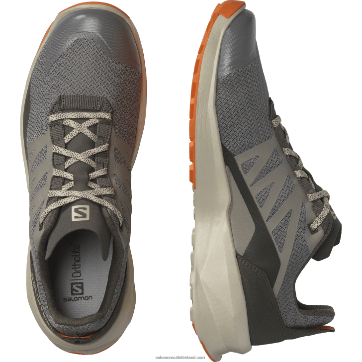 Pewter/Feather Gray/Scarlet Ibis 0600F48 Men's Hiking Shoes - Patrol Salomon