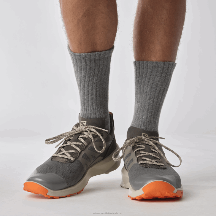 Pewter/Feather Gray/Scarlet Ibis 0600F48 Men's Hiking Shoes - Patrol Salomon