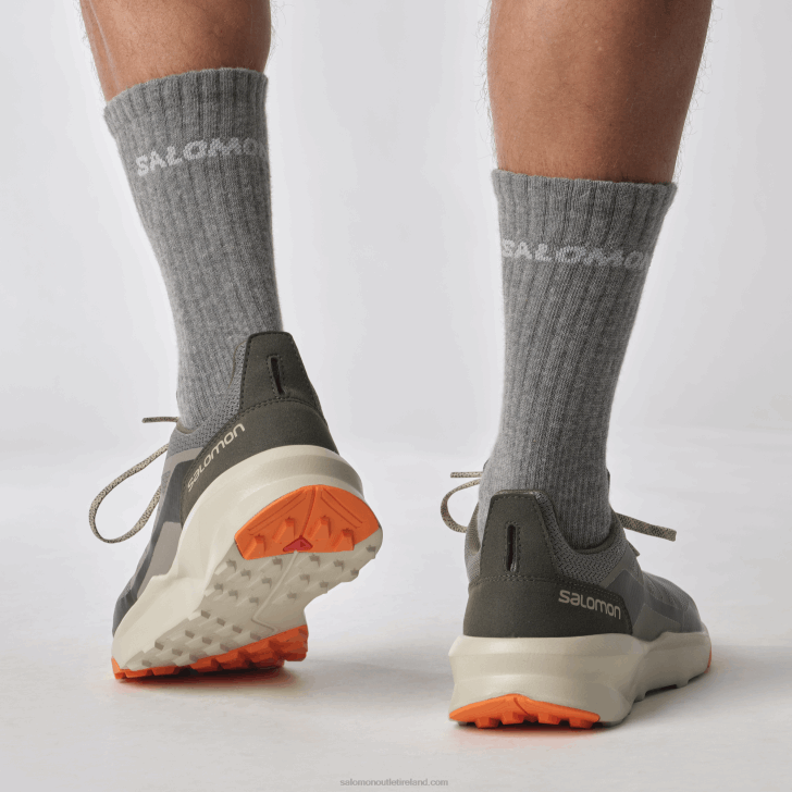 Pewter/Feather Gray/Scarlet Ibis 0600F48 Men's Hiking Shoes - Patrol Salomon