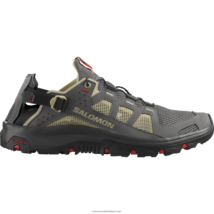 Pewter/Moth/Fiery Red 0600F3 Men's Water Shoes - Techamphibian 5 Salomon