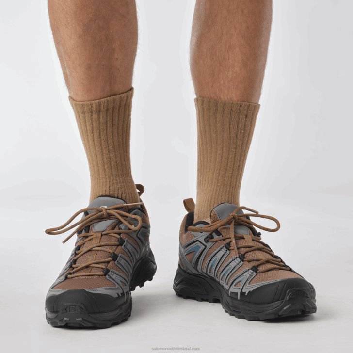 Toffee/Quiet Shade/Mallard Blue 0600F20 Men's Hiking Shoes - X Ultra Pioneer Aero Salomon