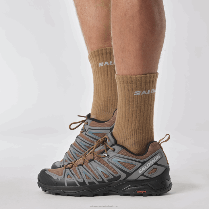 Toffee/Quiet Shade/Mallard Blue 0600F20 Men's Hiking Shoes - X Ultra Pioneer Aero Salomon