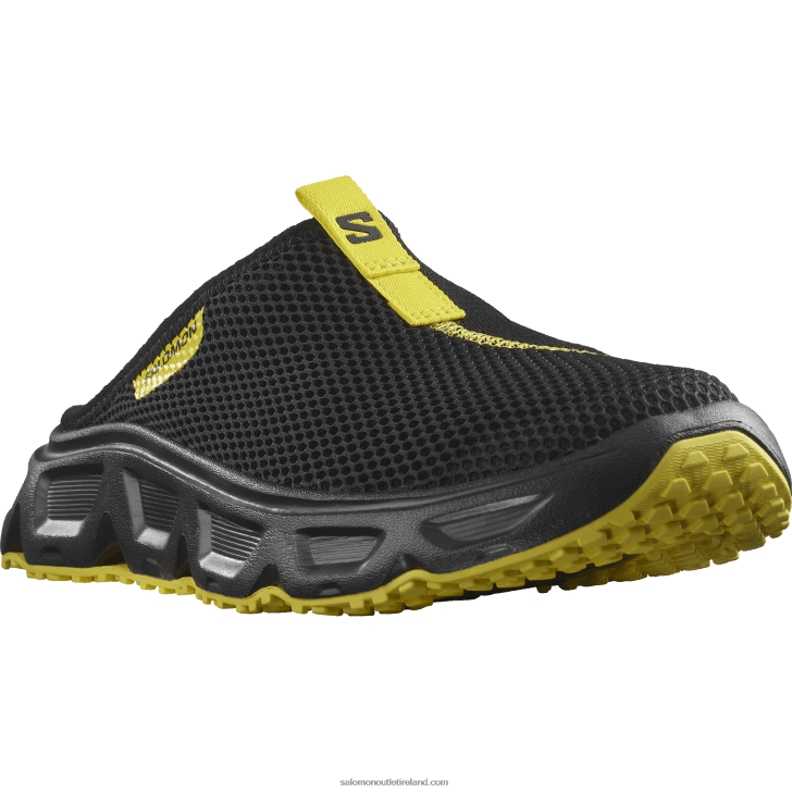 Black/Buttercup 0600F1488 Men's Recovery Shoes - Reelax Slide 6.0 Salomon