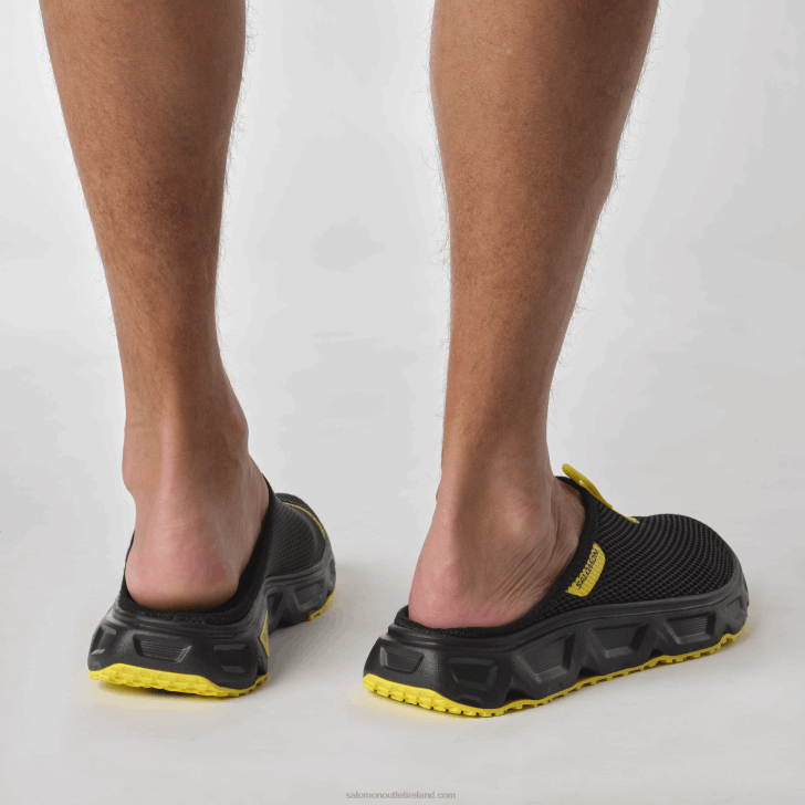 Black/Buttercup 0600F1488 Men's Recovery Shoes - Reelax Slide 6.0 Salomon