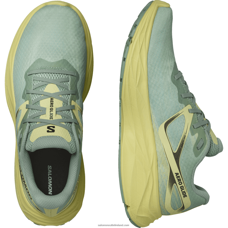 Granite Green/Yellow Iris/White 0600F1062 Men's Running Shoes - Aero Glide Salomon