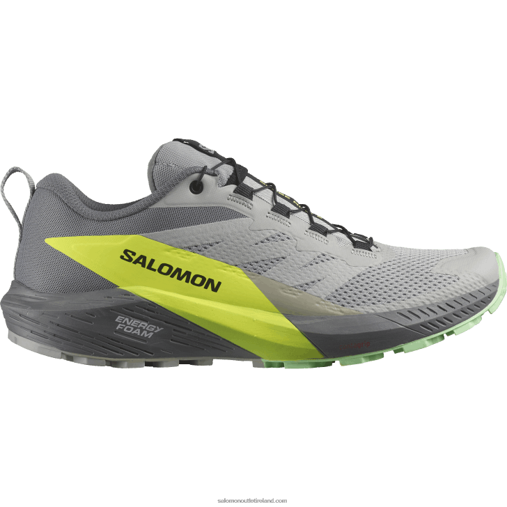 Alloy/Quiet Shade/Safety Yellow 0600F1431 Men's Trail Running Shoes - Sense Ride 5 Salomon
