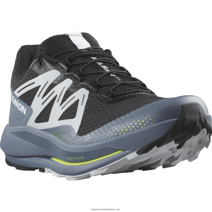 Black/China Blue/Arctic Ice 0600F1459 Men's Trail Running Shoes - Pulsar Trail Salomon