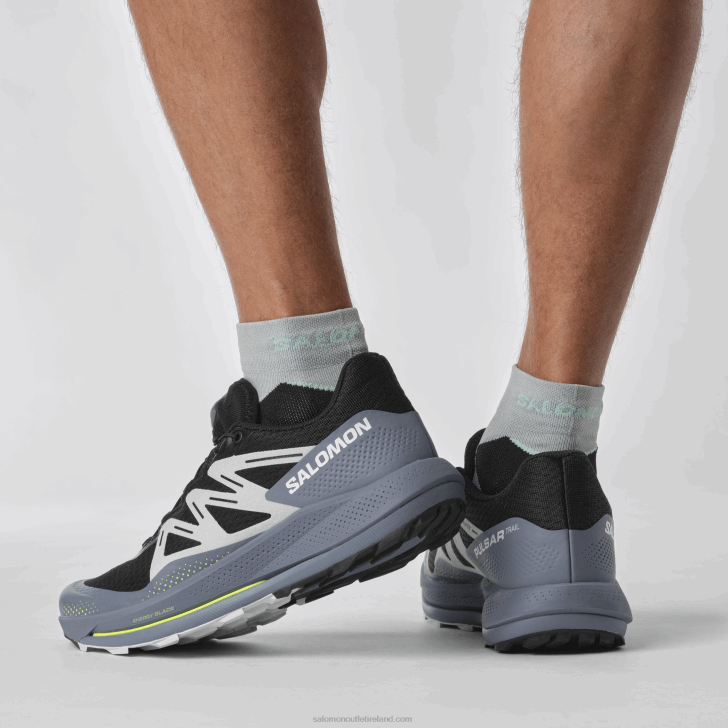 Black/China Blue/Arctic Ice 0600F1459 Men's Trail Running Shoes - Pulsar Trail Salomon