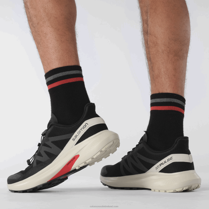 Black/Rainy Day 0600F1485 Men's Trail Running Shoes - Hypulse Salomon