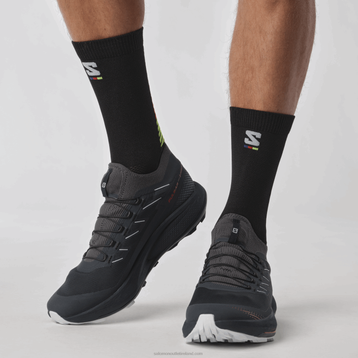 Carbon/Fiery Red/Arctic Ice 0600F1436 Men's Trail Running Shoes - Pulsar Trail Pro 2 Salomon