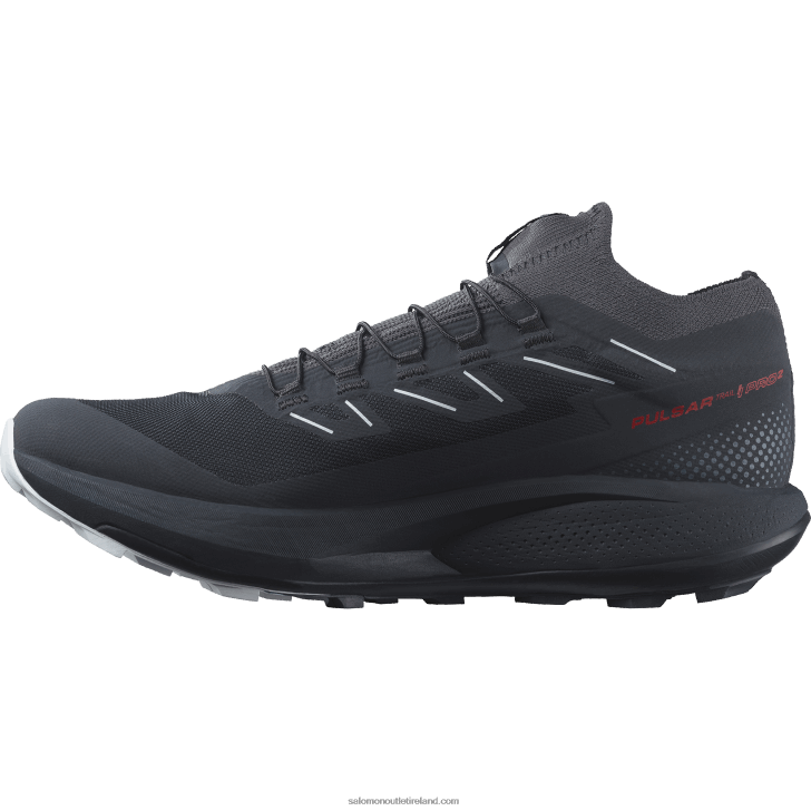 Carbon/Fiery Red/Arctic Ice 0600F1436 Men's Trail Running Shoes - Pulsar Trail Pro 2 Salomon