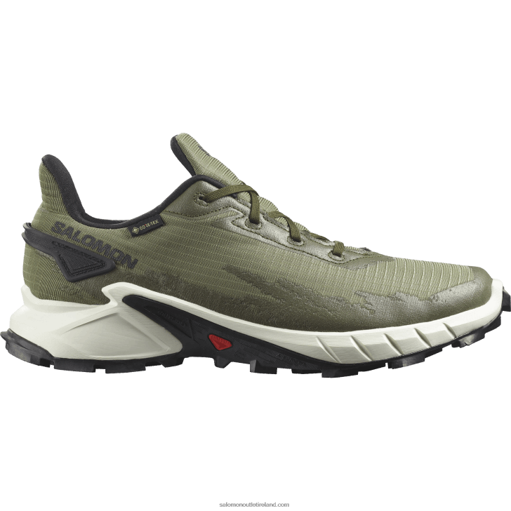 Deep Lichen Green/Vanilla Ice/Olive Night 0600F1476 Men's Trail Running Shoes - Alphacross 4 Gore-Tex Salomon