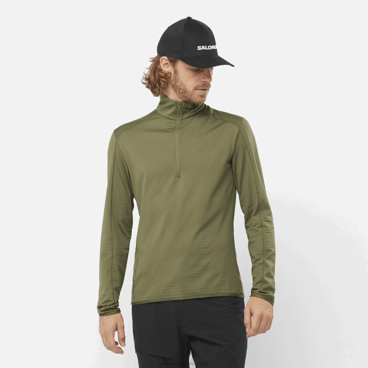 Grape Leaf 0600F547 Men's Half Zip Midlayer - Essential Lightwarm Salomon