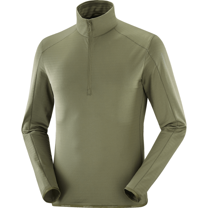 Grape Leaf 0600F547 Men's Half Zip Midlayer - Essential Lightwarm Salomon