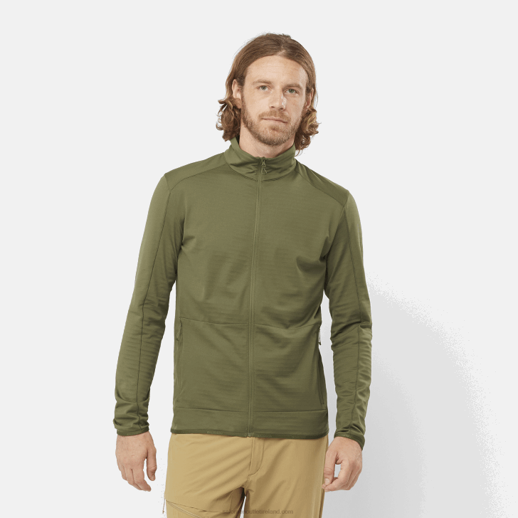 Grape Leaf 0600F555 Men's Full Zip Midlayer Jacket - Essential Lightwarm Salomon