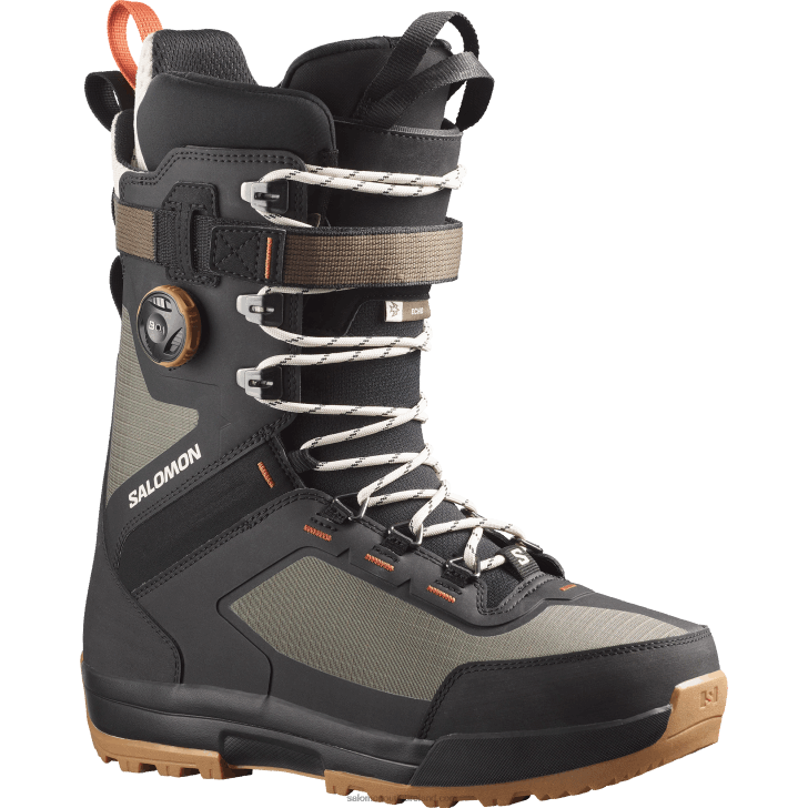 Army Green-X/Black/Burnt Ochre 0600F593 Men's Snowboard Boots - Echo Lace Sj Boa Salomon