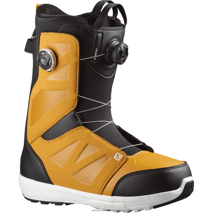 Golden Yellow/Black/White 0600F588 Men's Snowboard Boots - Launch Boa Sj Boa Salomon