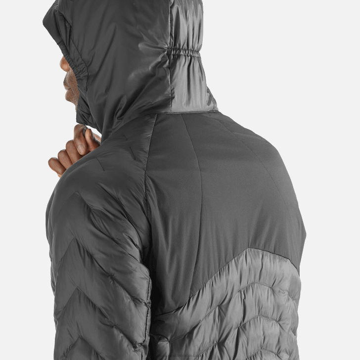 Deep Black 0600F1087 Men's Insulated Hooded Jacket - Outline Primaloft Salomon